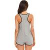 Vlazom Women’s Pajama Short Set Soft Cami 2 Pieces Pj’s Sets Tank Top and Shorts Sleepwear Set with Pockets(Style A-grey)