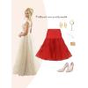Vlazom Women’s Petticoat Half Slip Tulle Skirt Ankle Length Wedding Petticoat Crinoline Underskirt for Prom Evening Dress