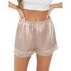 Vlazom Women’s Pettipants Slip Shorts – Satin Lace Trim Anti-Chafing Boyshorts for Dresses,Seamless Full Coverage Underwear(Nude)