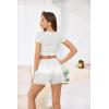 Vlazom Women’s Pettipants Slip Shorts – Satin Lace Trim Anti-Chafing Boyshorts for Dresses,Seamless Full Coverage Underwear(White)