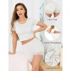 Vlazom Women’s Seamless Slip Shorts for Under Dresses Anti-Chafing Boyshorts Panties with Lace Trim,Smooth Cooling Underwear(Black+white)