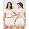 Vlazom Women’s Seamless Slip Shorts for Under Dresses Anti-Chafing Boyshorts Panties with Lace Trim,Smooth Cooling Underwear(Black+white)