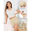 Vlazom Women’s Seamless Slip Shorts for Under Dresses Anti-Chafing Boyshorts Panties with Lace Trim,Smooth Cooling Underwear(White+nude)