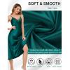 Vlazom Women’s Satin Nightgowns Sexy Lingerie Long Nightgowns Satin Silk Negligee V Neck Lace Chemise Sleepwear S-XXL(Dark Green)
