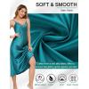 Vlazom Women’s Satin Nightgowns Sexy Lingerie Long Nightgowns Satin Silk Negligee V Neck Lace Chemise Sleepwear S-XXL(Grey Green)