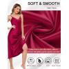 Vlazom Women’s Satin Nightgowns Sexy Lingerie Long Nightgowns Satin Silk Negligee V Neck Lace Chemise Sleepwear S-XXL(Purple-red)