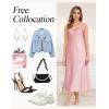 Vlazom Women’s Satin Nightgowns Sexy Lingerie Long Nightgowns Satin Silk Negligee V Neck Lace Chemise Sleepwear S-XXL(Rose Pink)