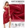 Vlazom Women’s Satin Nightgowns Sexy Lingerie Long Nightgowns Satin Silk Negligee V Neck Lace Chemise Sleepwear S-XXL(Wine Red)