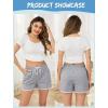 Vlazom Womens Sleep Shorts Cotton Pajamas Yoga Gym Running Active Shorts Drawstring Waist with Pocket S-XXL(Grey)