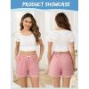 Vlazom Womens Sleep Shorts Cotton Pajamas Yoga Gym Running Active Shorts Drawstring Waist with Pocket S-XXL(Pink)