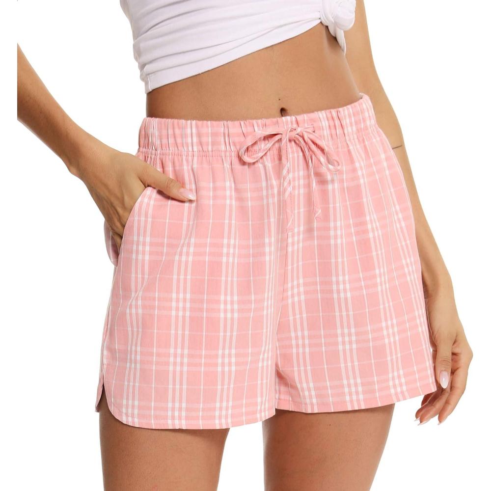 imageVlazom Womens Pajama Bottoms Sleeping Patterned Shorts Soft Lounge Casual Pants for Yoga Gym RunningYpink