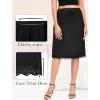 Vlazom Women’s Long Half Slip-Satin Lace Underskirt with Lace Trim,Half Slip for Under Dresses & Skirts S-3XL(Black)