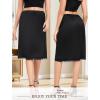 Vlazom Women’s Long Half Slip-Satin Lace Underskirt with Lace Trim,Half Slip for Under Dresses & Skirts S-3XL(Black)