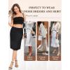 Vlazom Women’s Long Half Slip-Satin Lace Underskirt with Lace Trim,Half Slip for Under Dresses & Skirts S-3XL(Black)