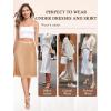 Vlazom Women’s Long Half Slip-Satin Lace Underskirt with Lace Trim,Half Slip for Under Dresses & Skirts S-3XL(Dark Champagne)