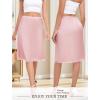 Vlazom Women’s Long Half Slip-Satin Lace Underskirt with Lace Trim,Half Slip for Under Dresses & Skirts S-3XL(Light Pink)