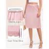 Vlazom Women’s Long Half Slip-Satin Lace Underskirt with Lace Trim,Half Slip for Under Dresses & Skirts S-3XL(Light Pink)