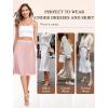 Vlazom Women’s Long Half Slip-Satin Lace Underskirt with Lace Trim,Half Slip for Under Dresses & Skirts S-3XL(Light Pink)