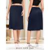 Vlazom Women’s Long Half Slip-Satin Lace Underskirt with Lace Trim,Half Slip for Under Dresses & Skirts S-3XL(Navy)