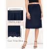 Vlazom Women’s Long Half Slip-Satin Lace Underskirt with Lace Trim,Half Slip for Under Dresses & Skirts S-3XL(Navy)