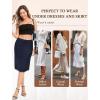 Vlazom Women’s Long Half Slip-Satin Lace Underskirt with Lace Trim,Half Slip for Under Dresses & Skirts S-3XL(Navy)