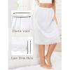 Vlazom Women’s Long Half Slip-Satin Lace Underskirt with Lace Trim,Half Slip for Under Dresses & Skirts S-3XL(White)