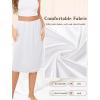 Vlazom Women’s Long Half Slip-Satin Lace Underskirt with Lace Trim,Half Slip for Under Dresses & Skirts S-3XL(White)