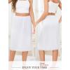 Vlazom Women’s Long Half Slip-Satin Lace Underskirt with Lace Trim,Half Slip for Under Dresses & Skirts S-3XL(White)