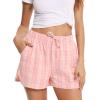 Vlazom Women’s Pajama Bottoms Sleeping Patterned Shorts Soft Lounge Casual Pants for Yoga Gym Running(Y-pink)