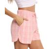 Vlazom Women’s Pajama Bottoms Sleeping Patterned Shorts Soft Lounge Casual Pants for Yoga Gym Running(Y-pink)