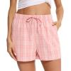 Vlazom Women’s Pajama Bottoms Sleeping Patterned Shorts Soft Lounge Casual Pants for Yoga Gym Running(Y-pink)