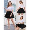 Vlazom Women’s Petticoat Skirts Tulle Tutu Underskirts Chiffon Half Slips Fluffy Layer Prom Puff Skirt S-3XL(Black)