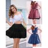 Vlazom Women’s Petticoat Skirts Tulle Tutu Underskirts Chiffon Half Slips Fluffy Layer Prom Puff Skirt S-3XL(Black)