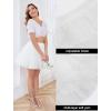 Vlazom Women’s Petticoat Skirts Tulle Tutu Underskirts Chiffon Half Slips Fluffy Layer Prom Puff Skirt S-3XL(White)