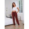 Vlazom Women’s Plaid Pajama Pants Comfy Lounge Sleep Pj Bottoms Jogger Pants with Pockets Drawstring Black Red Size Large