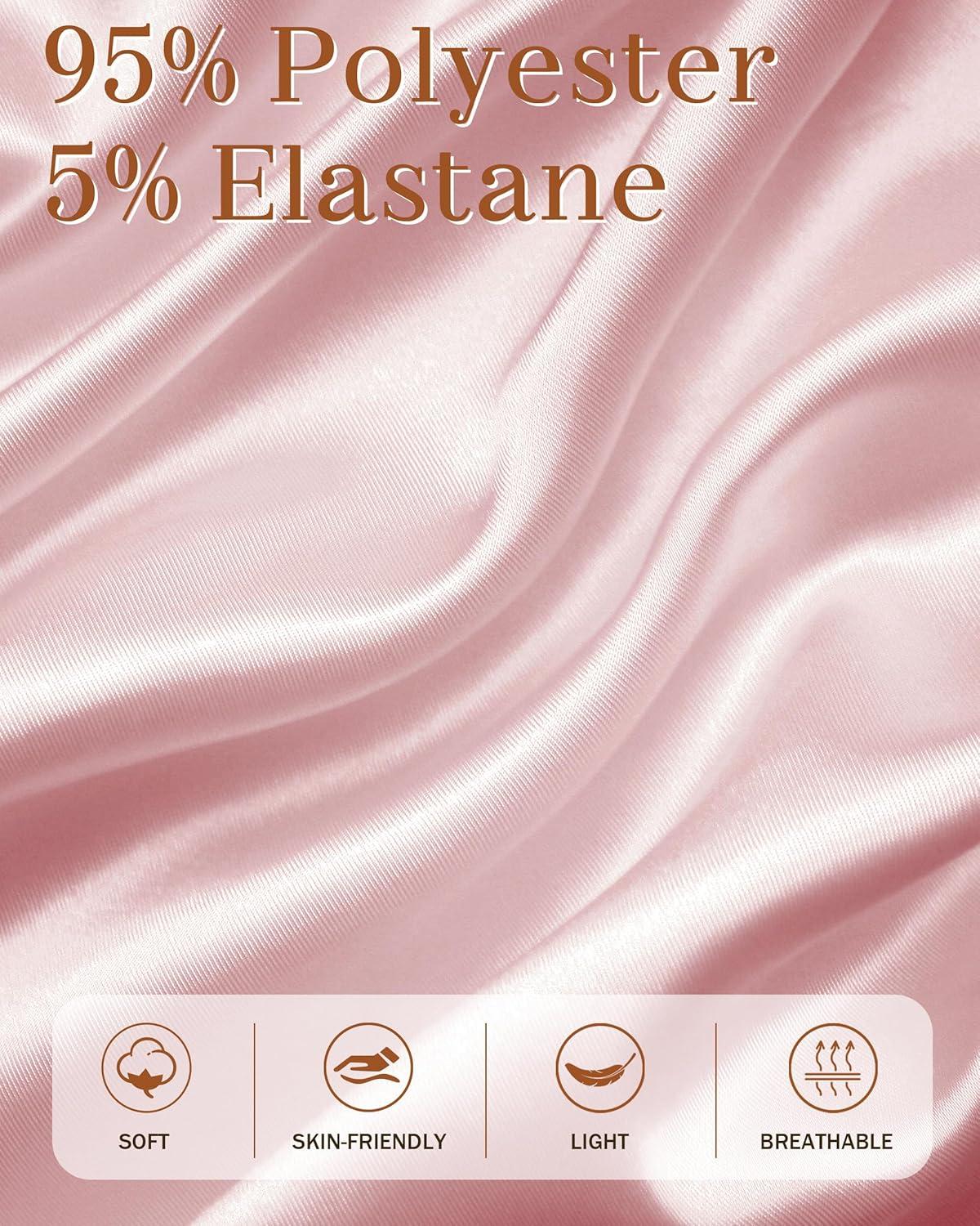 imageVlazom Womens Satin Half Slip Lace Slip Skirt Long Half for Under Dress Skirt Extender SXXLLight Pink