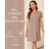 Vlazom Women’s Nightgowns Short Sleeve Sleep Shirts Nightshirt V Neck Button Down Pajama Sleepwear S-XXL(Y-dark Pink)
