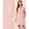 Vlazom Women’s Nightgowns Short Sleeve Sleep Shirts Nightshirt V Neck Button Down Pajama Sleepwear S-XXL(Y-pink)