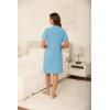 Vlazom Women’s Nightgowns Short Sleeve Sleep Shirts Nightshirt V Neck Button Down Pajama Sleepwear S-XXL(Y-sky Blue)