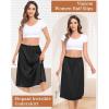 Vlazom Women’s Satin Half Slip Lace Slip Skirt Long Half for Under Dress Skirt Extender S-XXL(Black)