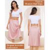 Vlazom Women’s Satin Half Slip Lace Slip Skirt Long Half for Under Dress Skirt Extender S-XXL(Light Pink)