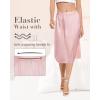 Vlazom Women’s Satin Half Slip Lace Slip Skirt Long Half for Under Dress Skirt Extender S-XXL(Light Pink)