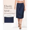 Vlazom Women’s Satin Half Slip Lace Slip Skirt Long Half for Under Dress Skirt Extender S-XXL(Navy Blue)
