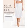 Vlazom Women’s Satin Half Slip Lace Slip Skirt Long Half for Under Dress Skirt Extender S-XXL(White)