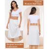 Vlazom Women’s Satin Half Slip Lace Slip Skirt Long Half for Under Dress Skirt Extender S-XXL(White)