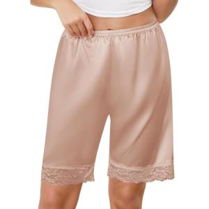 Vlazom Women’s Slip Shorts-Lace Trim Bloomer Pettipants for Dresses, Anti-Chafing Culotte Shorts Underwear S-XXL(Nude)