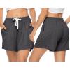 Vlazom Women’s Pajama Shorts, Super Soft Pj’s Bottoms Stylish Lounge Shorts for Sleep Gym Running with Drawstring Pockets(A-dark Grey)