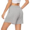 Vlazom Women’s Pajama Shorts, Super Soft Pj’s Bottoms Stylish Lounge Shorts for Sleep Gym Running with Drawstring Pockets(A-grey-solid)