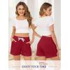 Vlazom Women’s Pajama Shorts, Super Soft Pj’s Bottoms Stylish Lounge Shorts for Sleep Gym Running with Drawstring Pockets(A-wine Red)