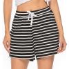 Vlazom Women’s Pajama Shorts, Super Soft Pj’s Bottoms Stylish Lounge Shorts for Sleep Gym Running with Drawstring Pockets(B-black)